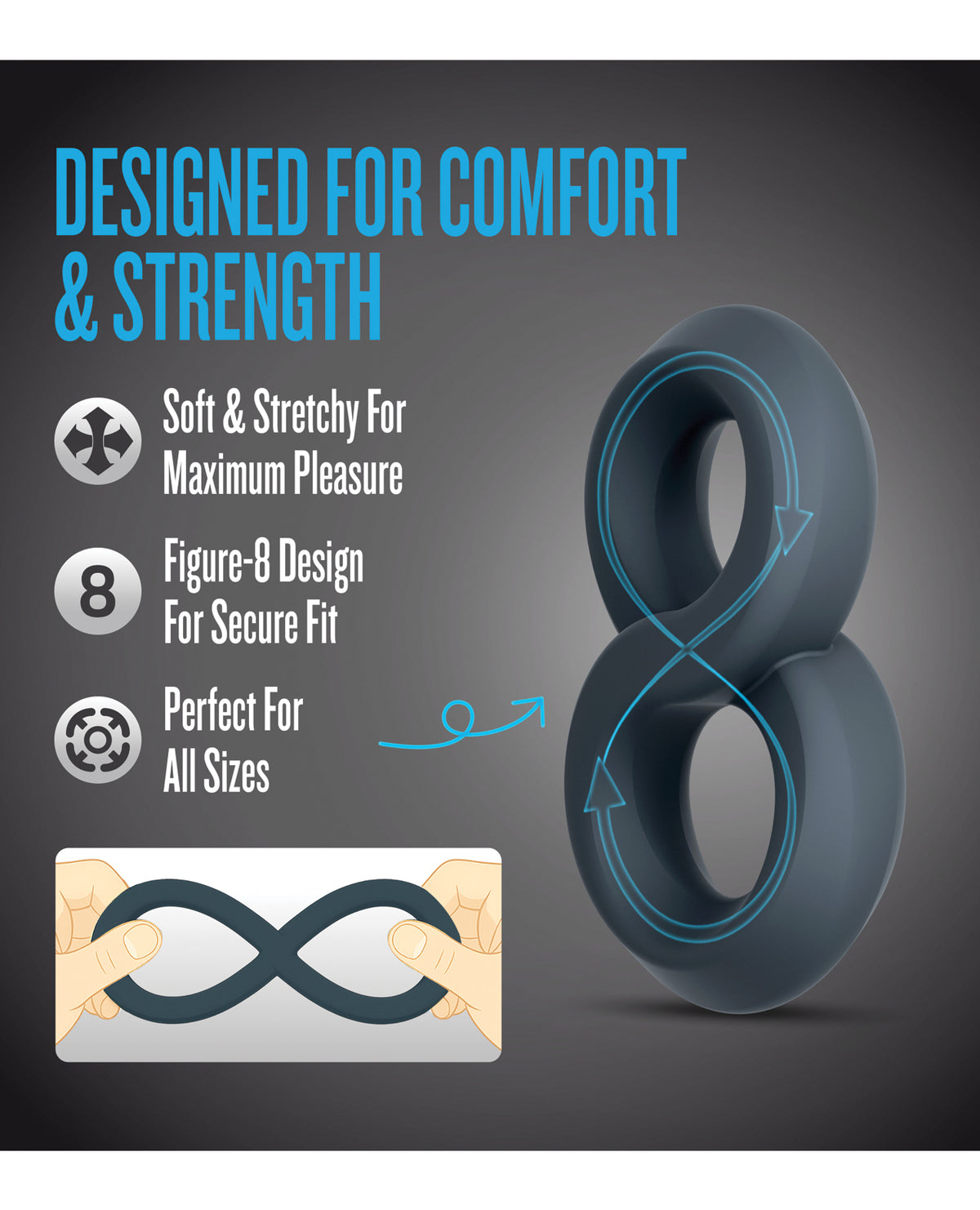 Anillo para pene de doble correa Performance Plus Launch para hombre