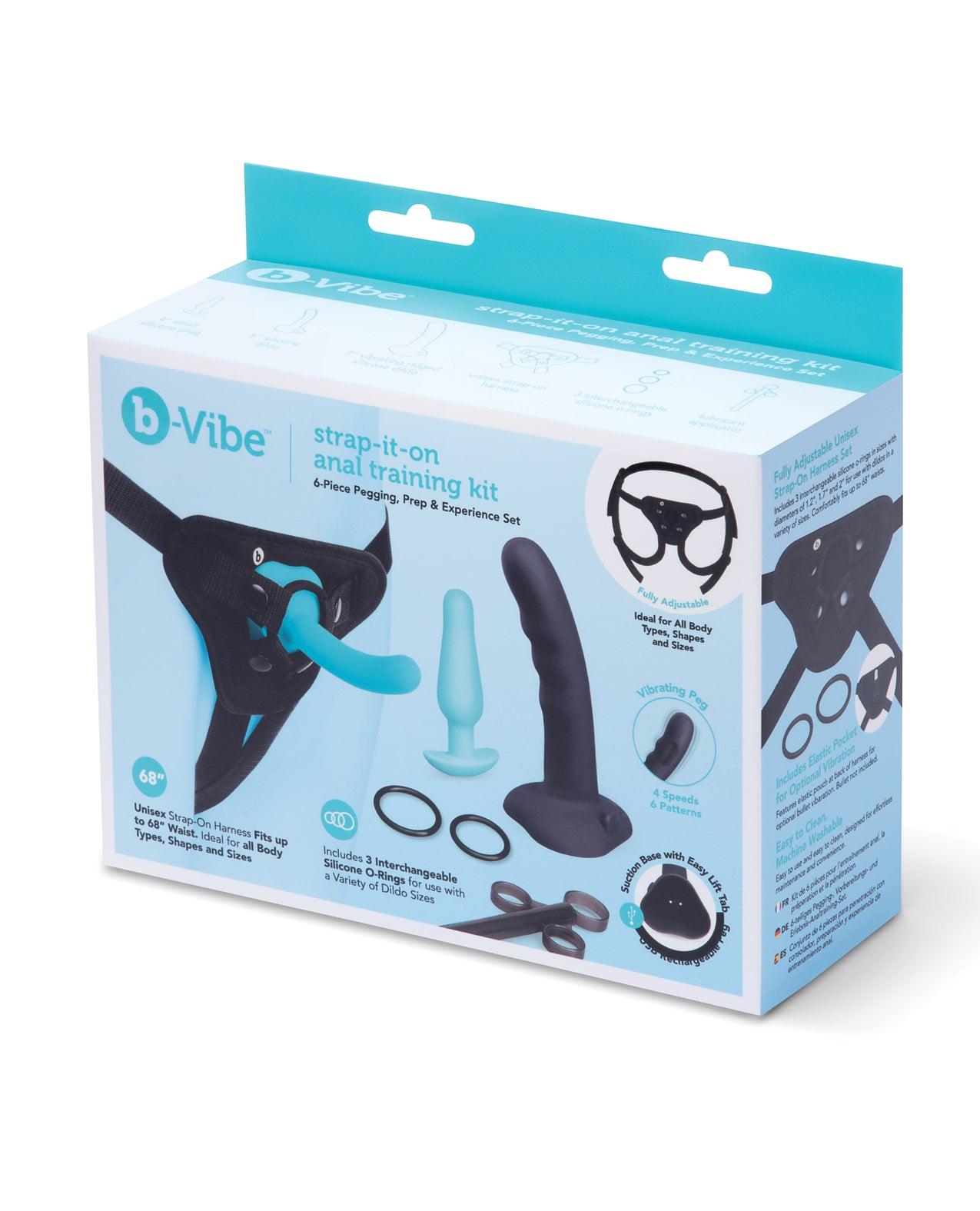 BVibe Strap On Anal Training Kit With Silicone Dildo And Harness