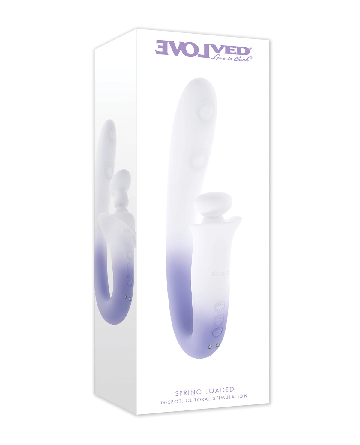 Vibrador de doble acción Evolved con carga por resorte, color lila