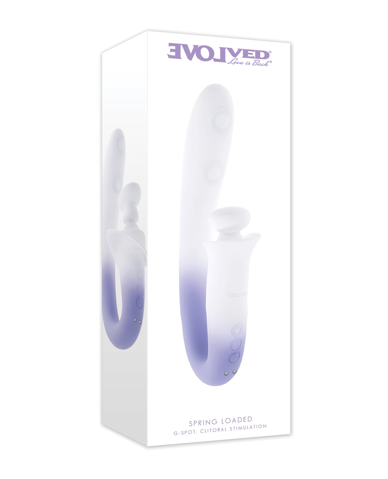 Vibrador de doble acción Evolved con carga por resorte, color lila