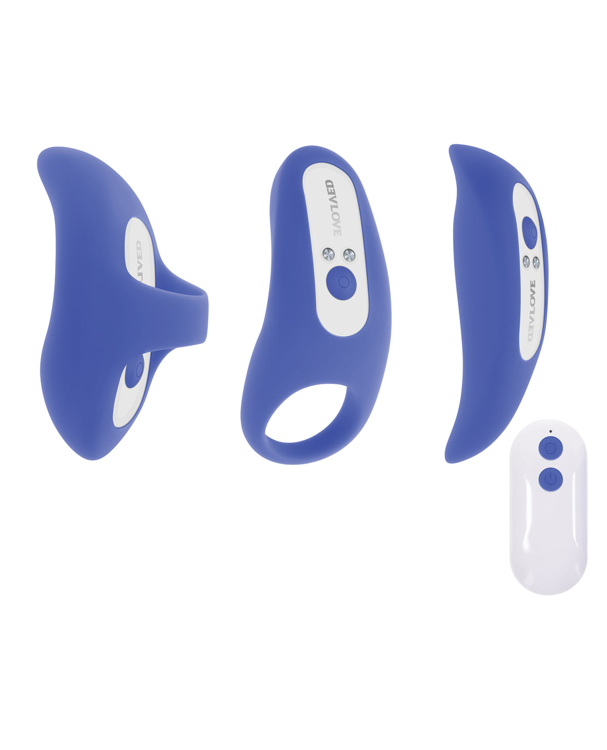 Set de vibrador bala intercambiable Evolved con tres fundas de silicona, azul