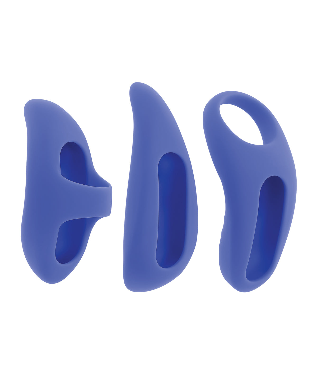 Set de vibrador bala intercambiable Evolved con tres fundas de silicona, azul