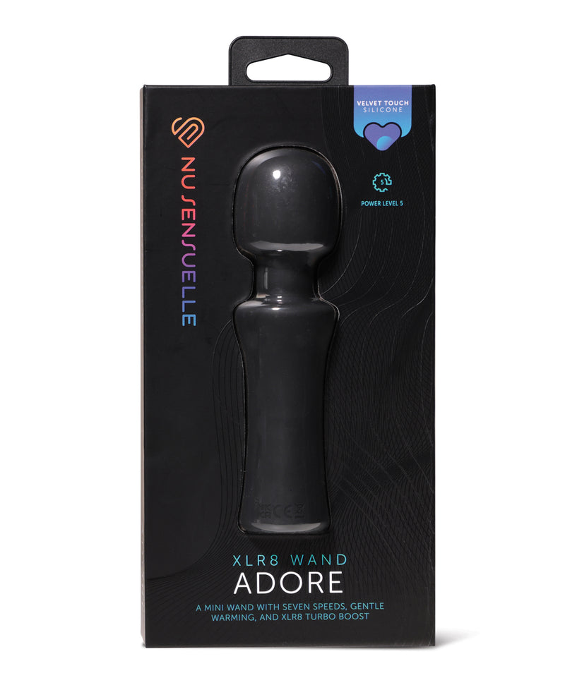Load image into Gallery viewer, Nu Sensuelle Adore XRL8 Mini Wand with Heat and Velvet Touch Silicone Black
