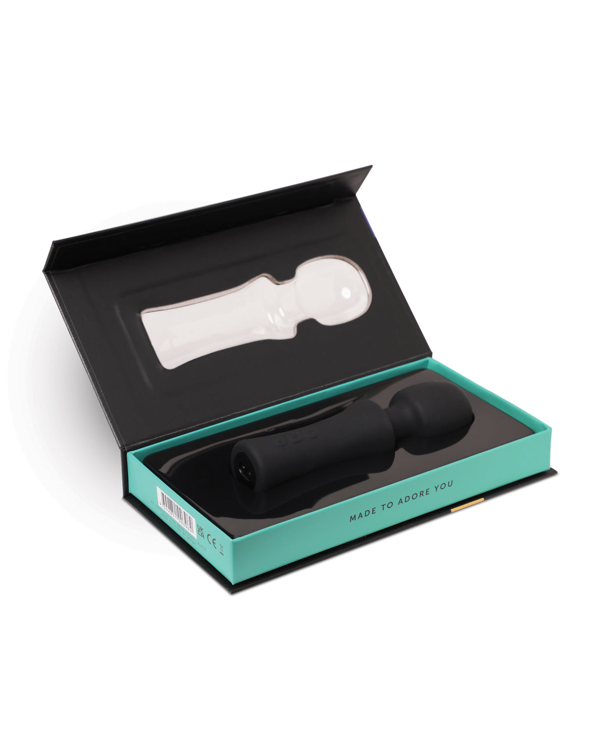 Nu Sensuelle Adore XRL8 Mini Wand with Heat and Velvet Touch Silicone Black