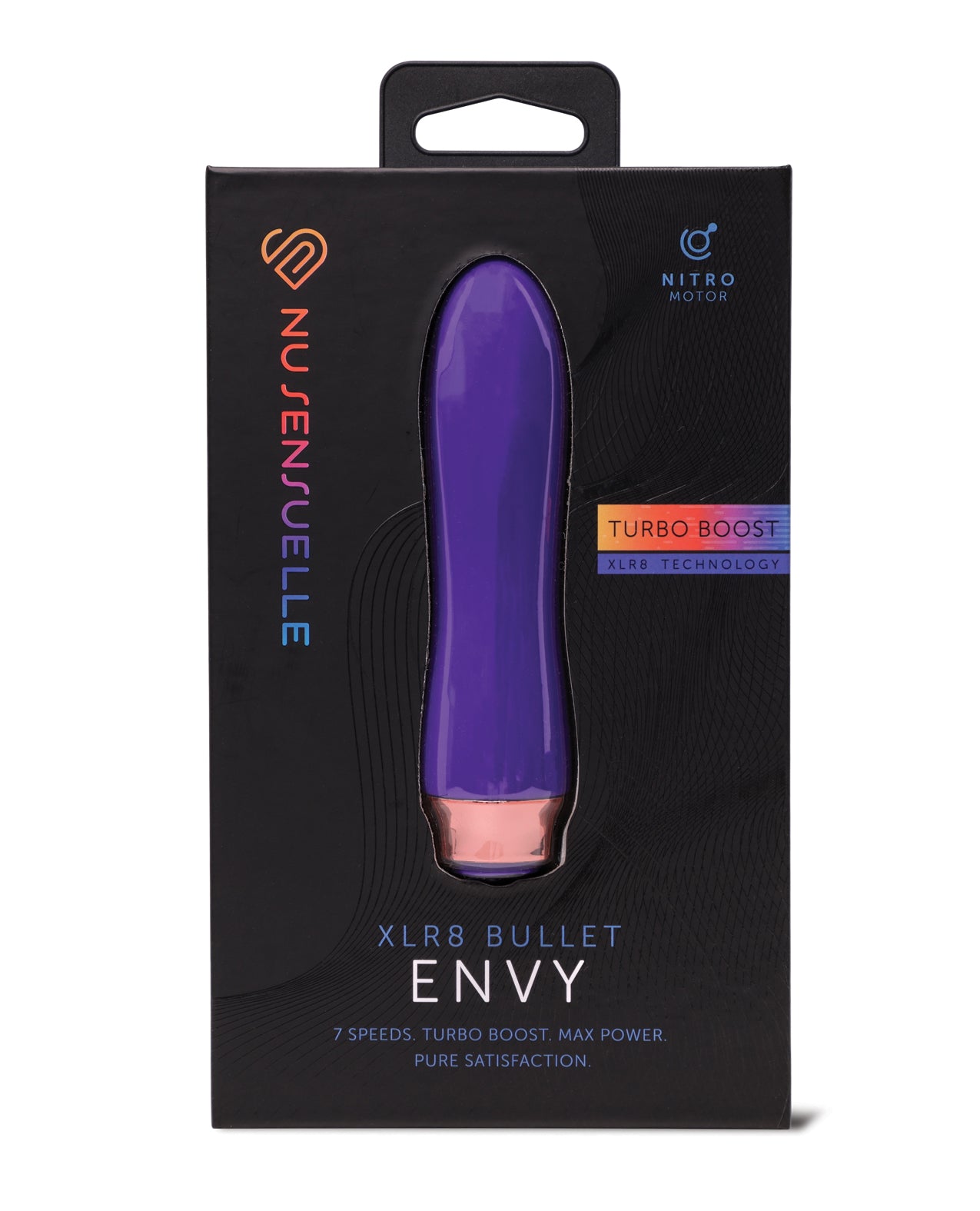 Vibrador de bala Nu Sensuelle Envy XLR8 con motor Nitro y 7 velocidades, color morado oscuro