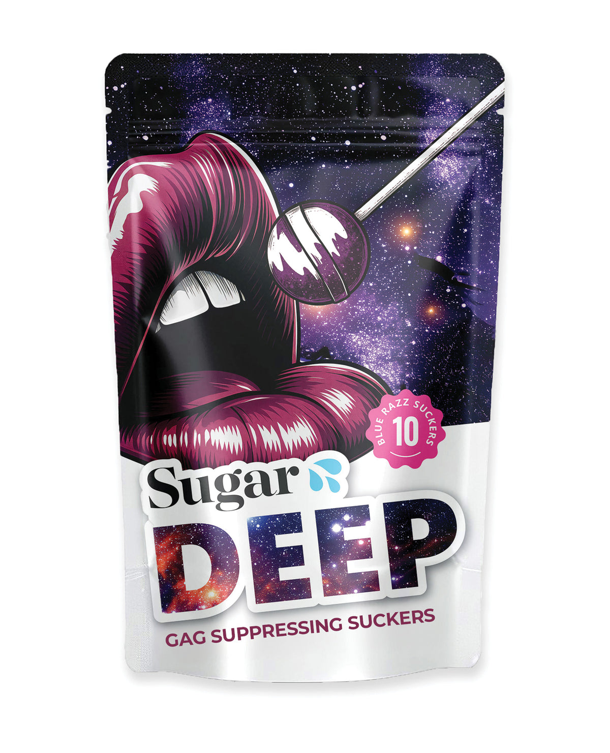 Deep Gag Suppressing Lollipops Magnesium Chloride Purple Razzberry 10 Pack