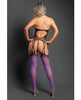 Load image into Gallery viewer, Halter Sheer Bodystocking G String Two Piece Set Black Purple One Size
