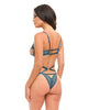 Încărcați imaginea în vizualizatorul Galerie, Set de sutien Daphne, din dantelă albastră, cu sârmă de susținere, 3 piese, cu bordură brodată și bretele încrucișate
