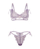 Load image into Gallery viewer, Dahlia Lace Underwire Bra And Panty Set With Tie Details Purple
