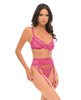 Load image into Gallery viewer, Julia Sheer Lace And Mesh 3 Piece Bra Set Rose Large
