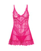 画像をギャラリービューアーに読み込む、Valentine 調節可能なストラップとGストリング付きレースのベビードール ローズ
