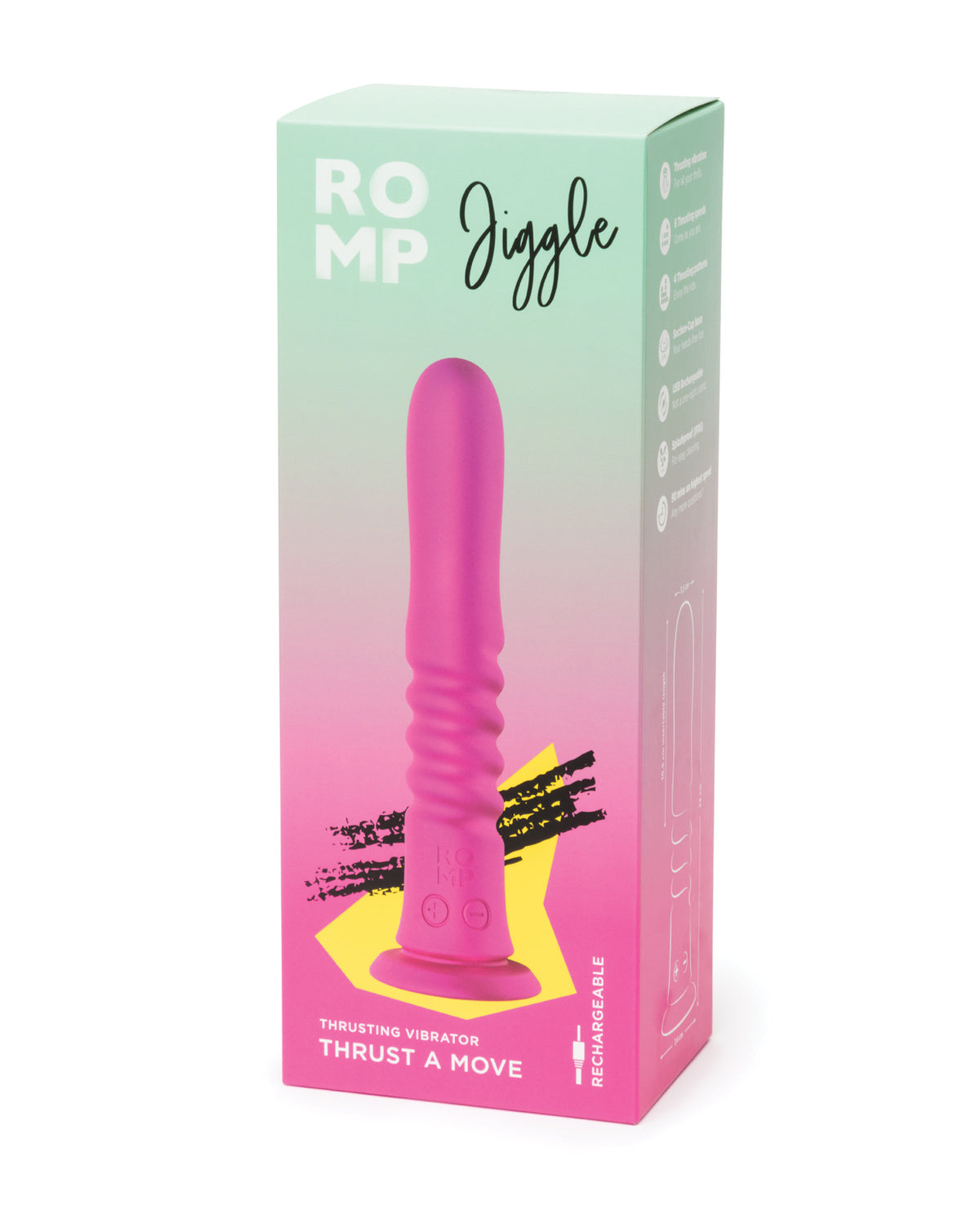 Romp Jiggle Hands Free Thrusting Vibrator For Shower Pleasure