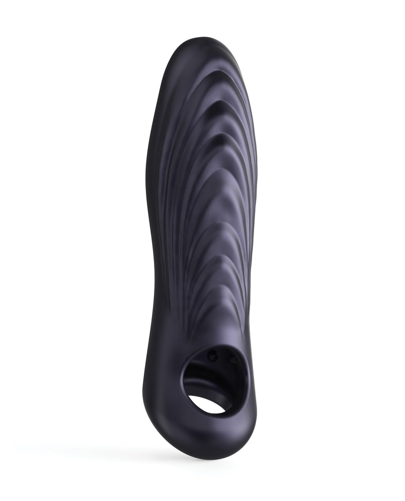 Cargue la imagen en el visor de la galería, Masturbador masculino híbrido 2 en 1 Ryzer Max con funda para el pene, color ciruela negra
