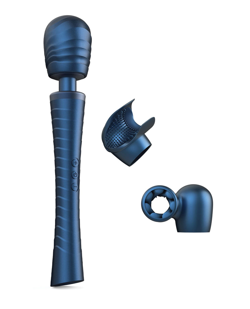 Cargue la imagen en el visor de la galería, Masajeador vibratorio Man Wand Edgy Power Wand con cabezal ergonómico, azul Stellar Blue
