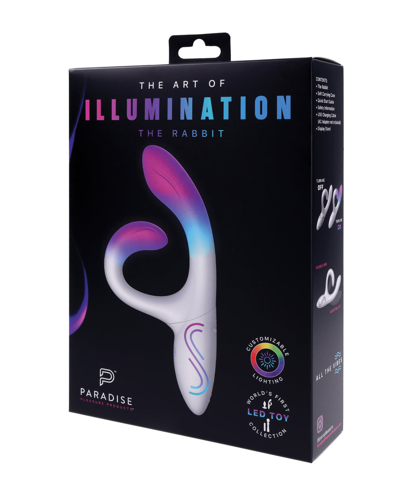 Cargue la imagen en el visor de la galería, Vibrador de conejo blanco con iluminación LED y colores ajustables
