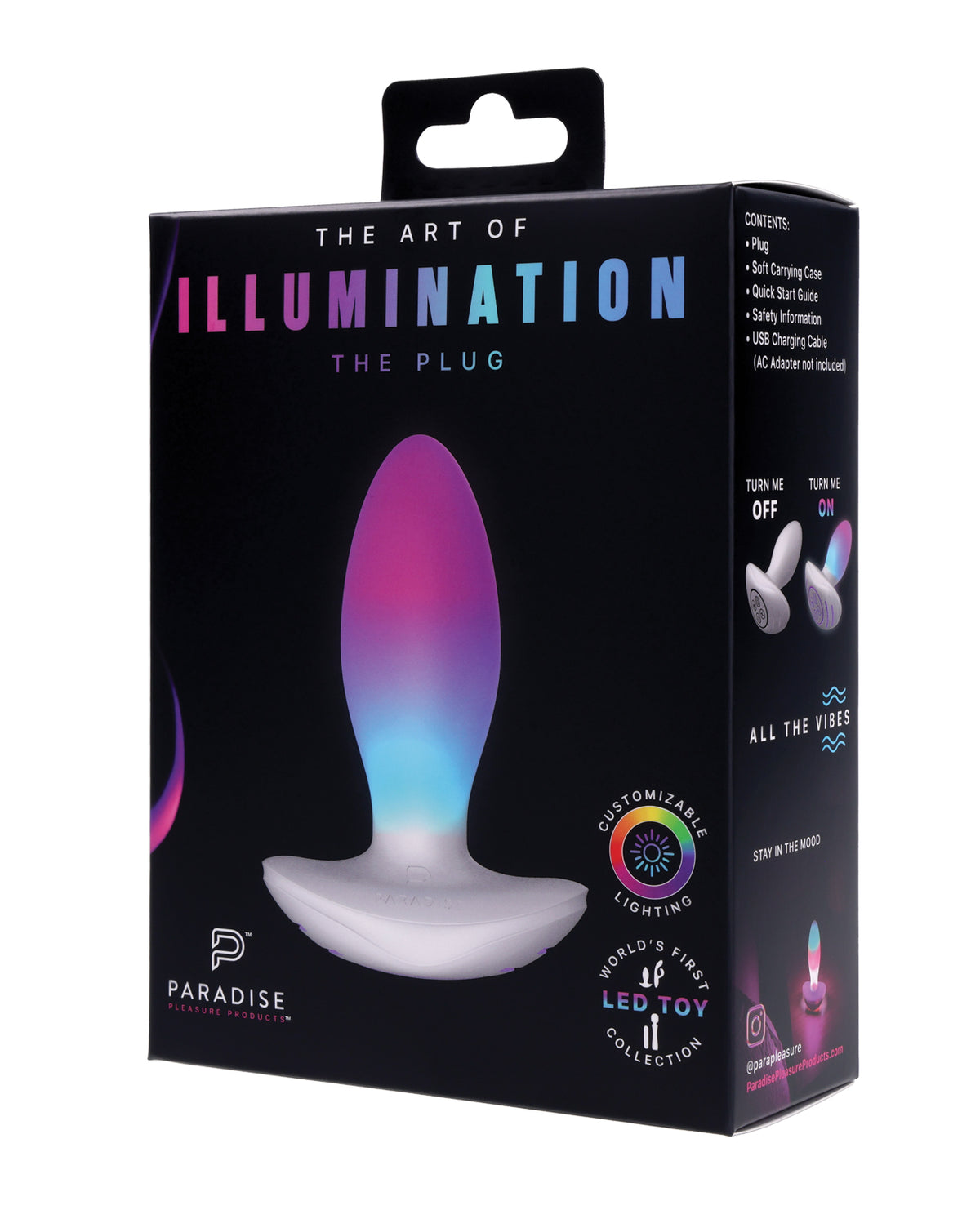 Plug inalámbrico Illumination LED blanco con luces ajustables que cambian de color