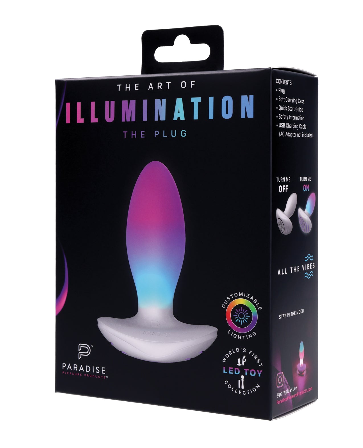 Plug inalámbrico Illumination LED blanco con luces ajustables que cambian de color