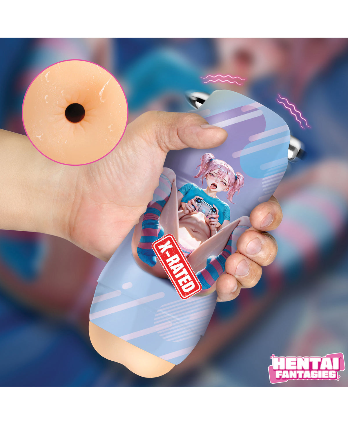 Masturbador anal vibratorio de anime Haruka con textura de TPE, bala extraíble