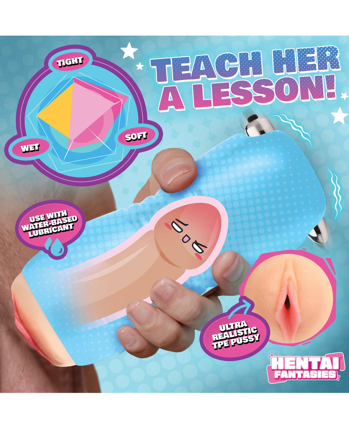 Masturbateur vibrant en TPE Hentai Fantasies Asuna écolière, trois vitesses