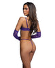 Afbeelding laden in Galerijviewer, Bare Bliss set met balconette-beugel-bh en string van mesh en satijn, donkerpaars, S M
