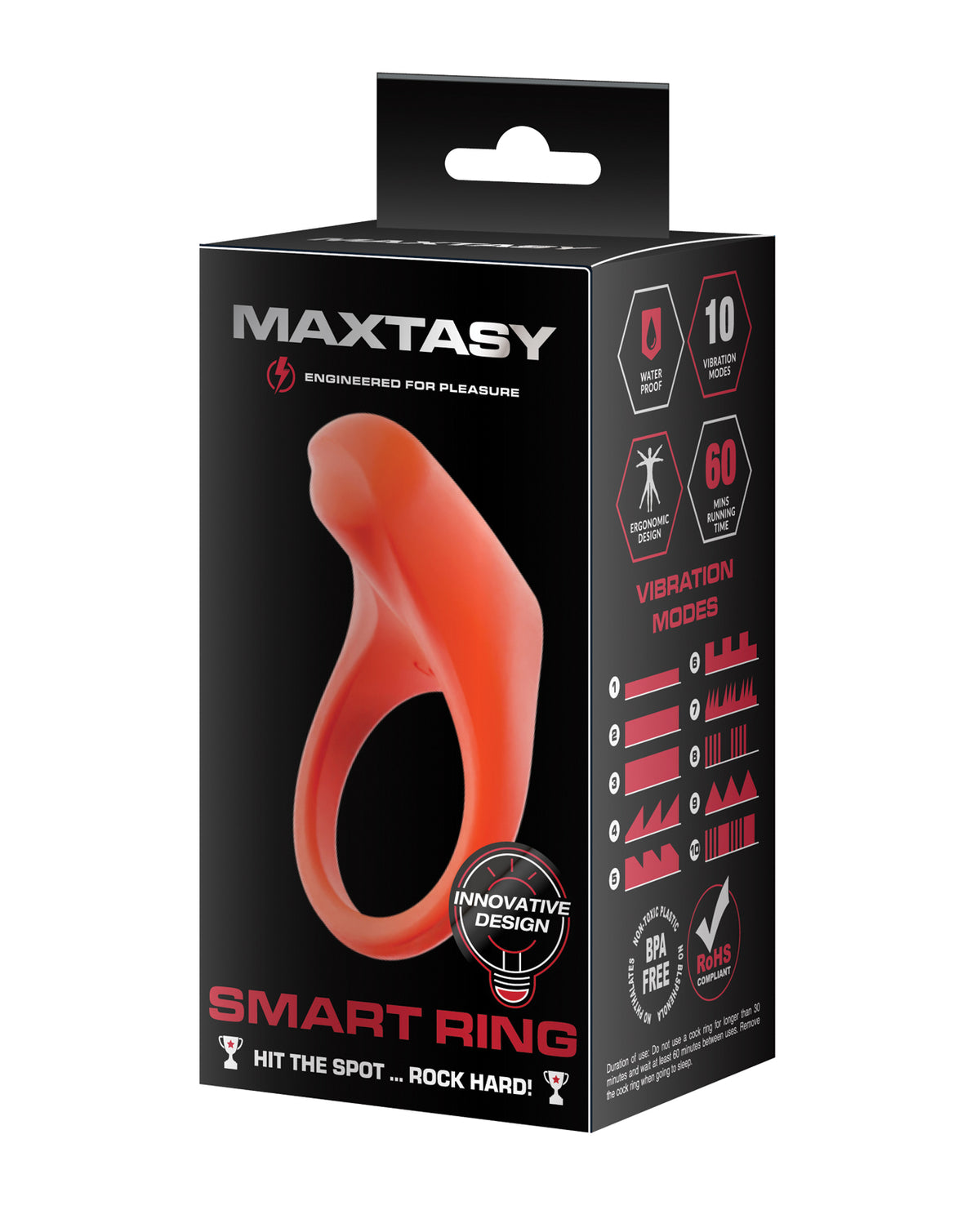 Δονούμενο smart ring Maxtasy για άνδρες με 10 ισχυρές λειτουργίες διέγερσης