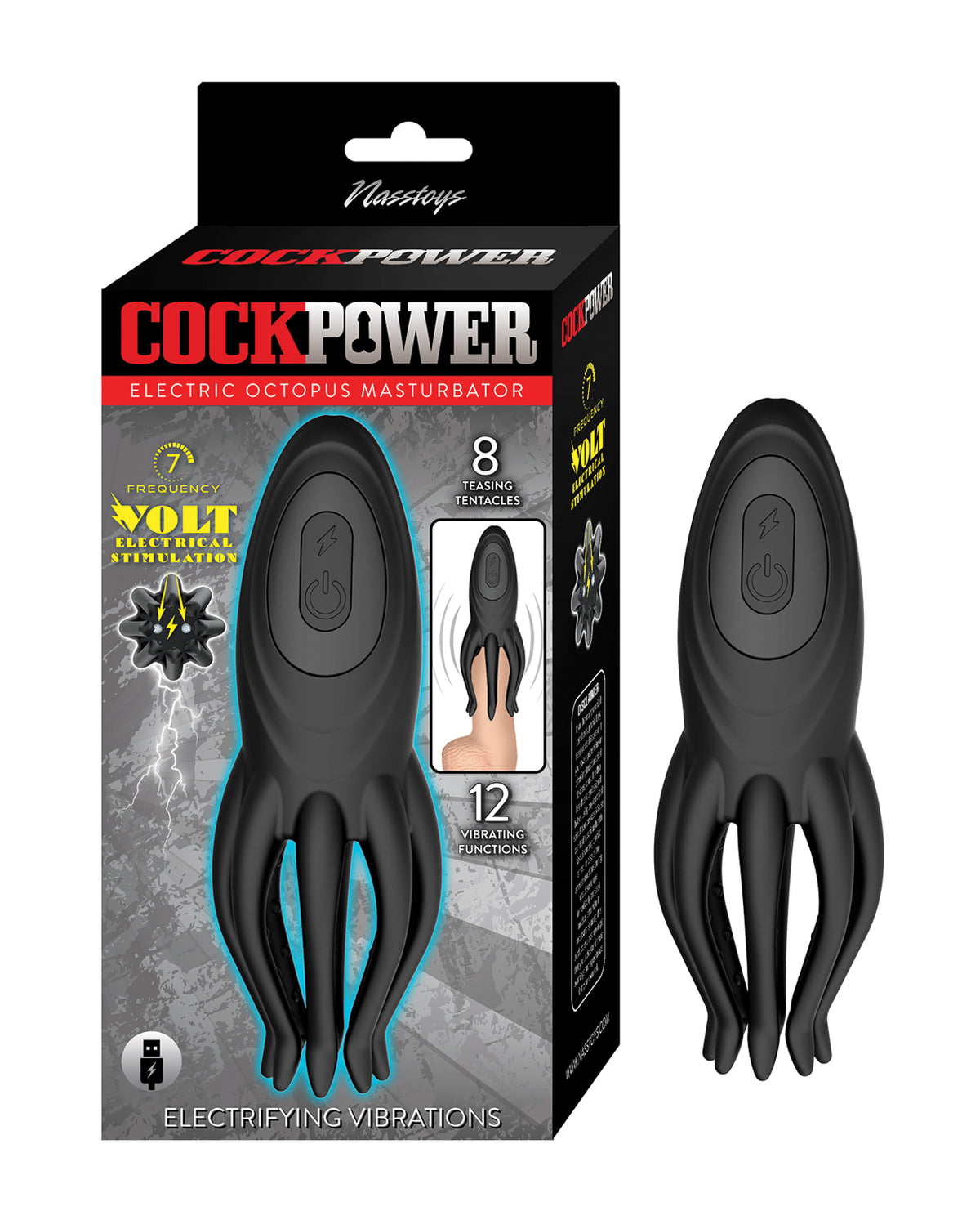 Nasstoys CockPower Electric Octopus Masturbator For Men Black