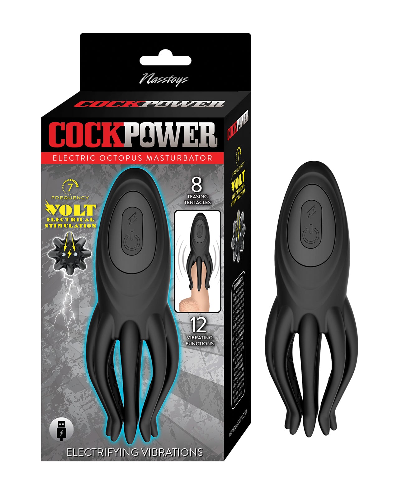 Nasstoys CockPower Electric Octopus Masturbator For Men Black