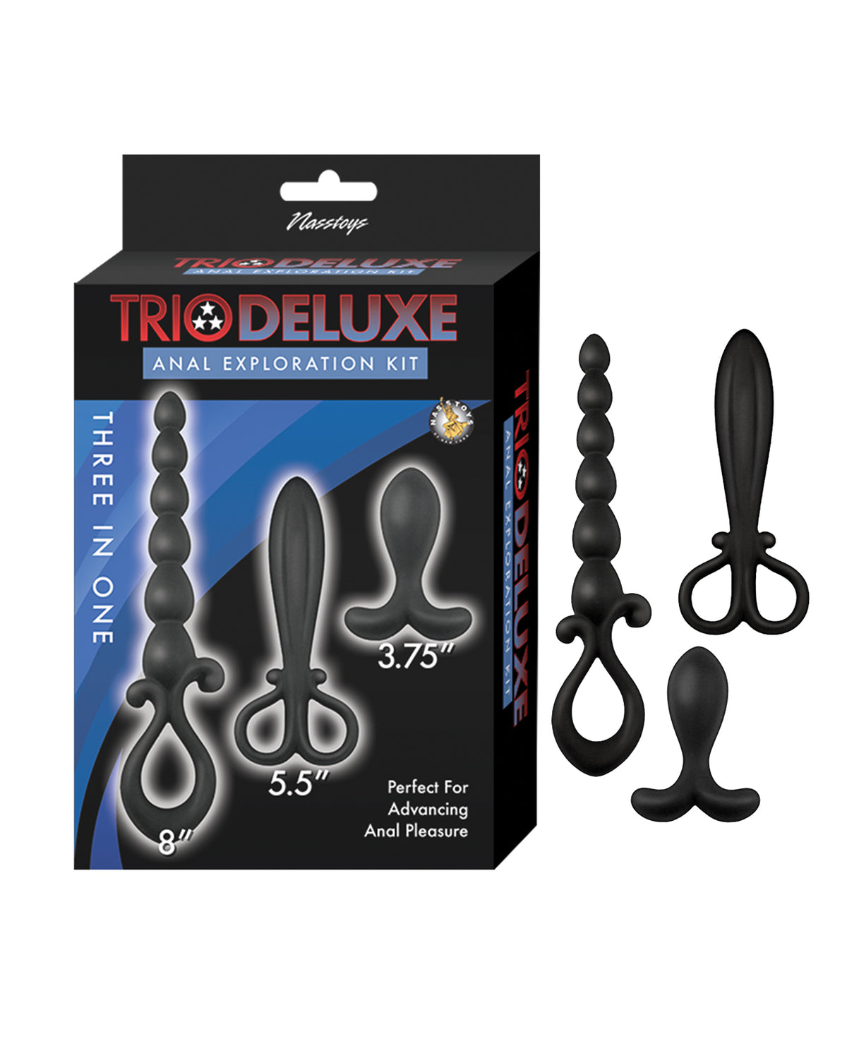 Nasstoys Trio Deluxe Anal Exploration Kit Black 3 Piece Set