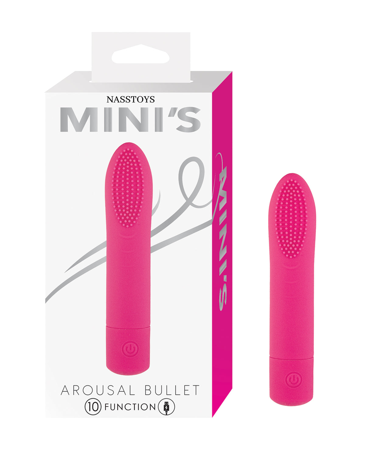 Nasstoys Minis Arousal Bullet Pink Silicone Coated Vibe for External Play