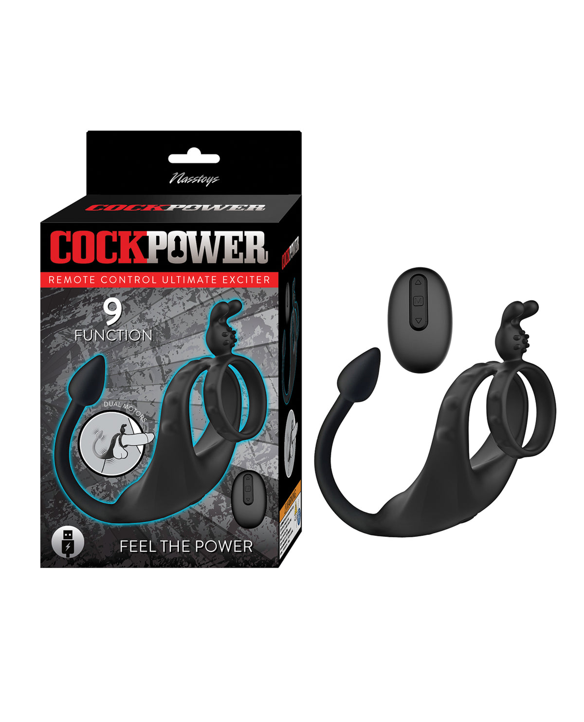 Nasstoys Cock Power Remote Control Vibrating Ring Erection Enhancer Black