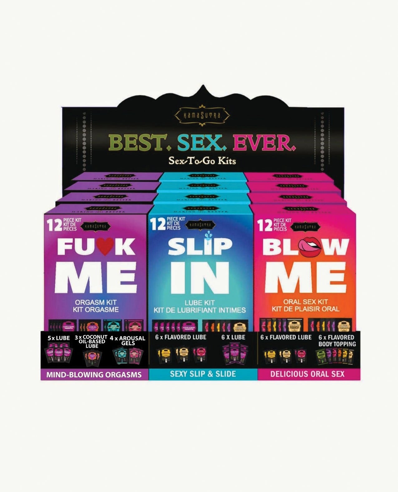 Kama Sutra Sex To Go Kits Variety Pack With Free Display Box