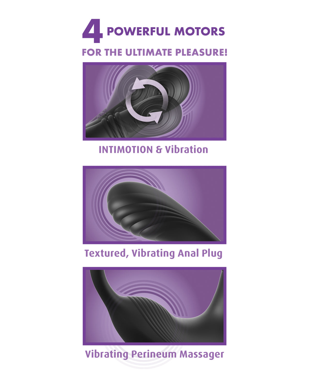 Vibrador anal interno y externo de 4 motores negro Anal Fantasy Elite IntiMotion