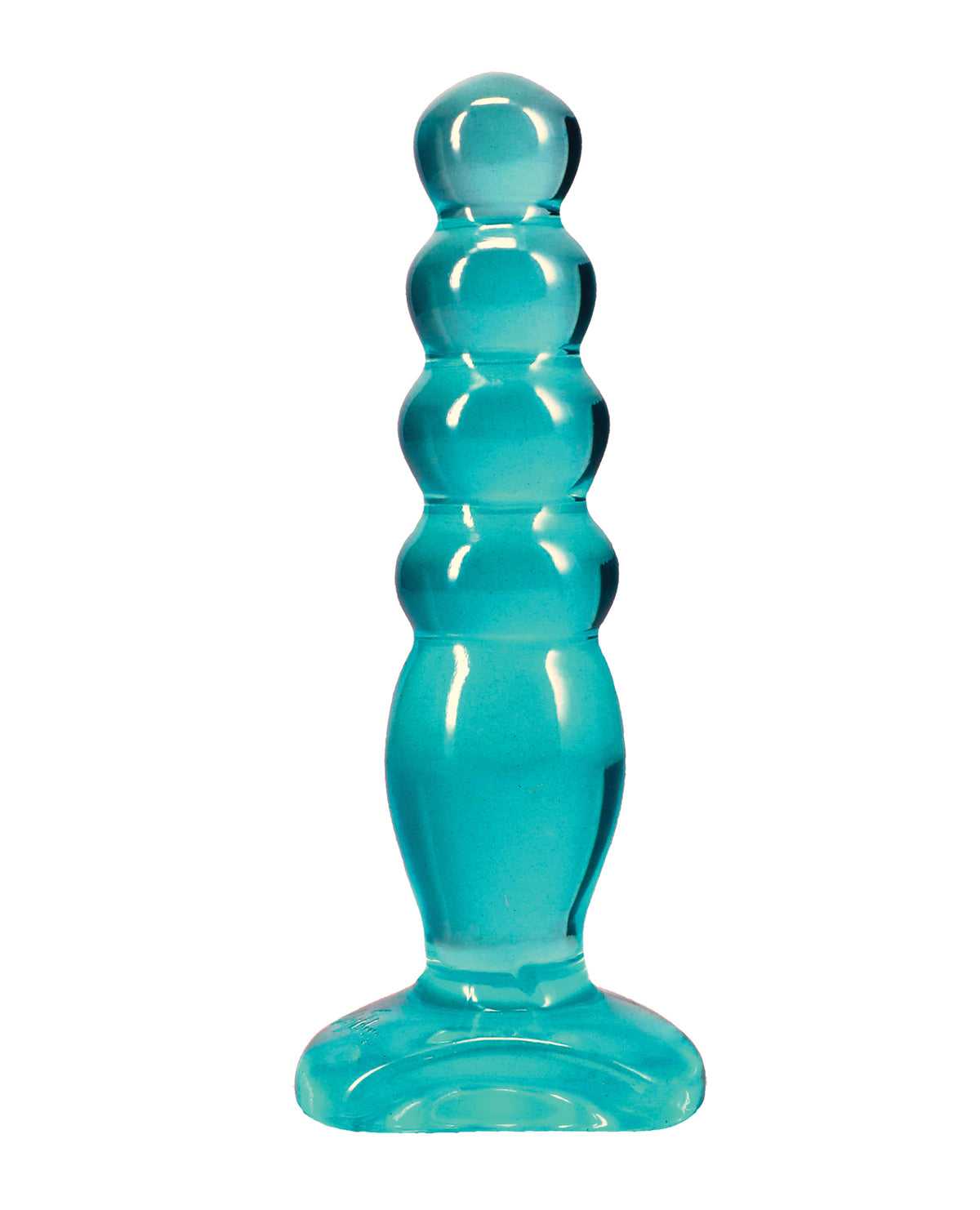 Bujie anală Doc Johnsons Crystal Jellies, moale, gradată, de 5 inch, turcoaz