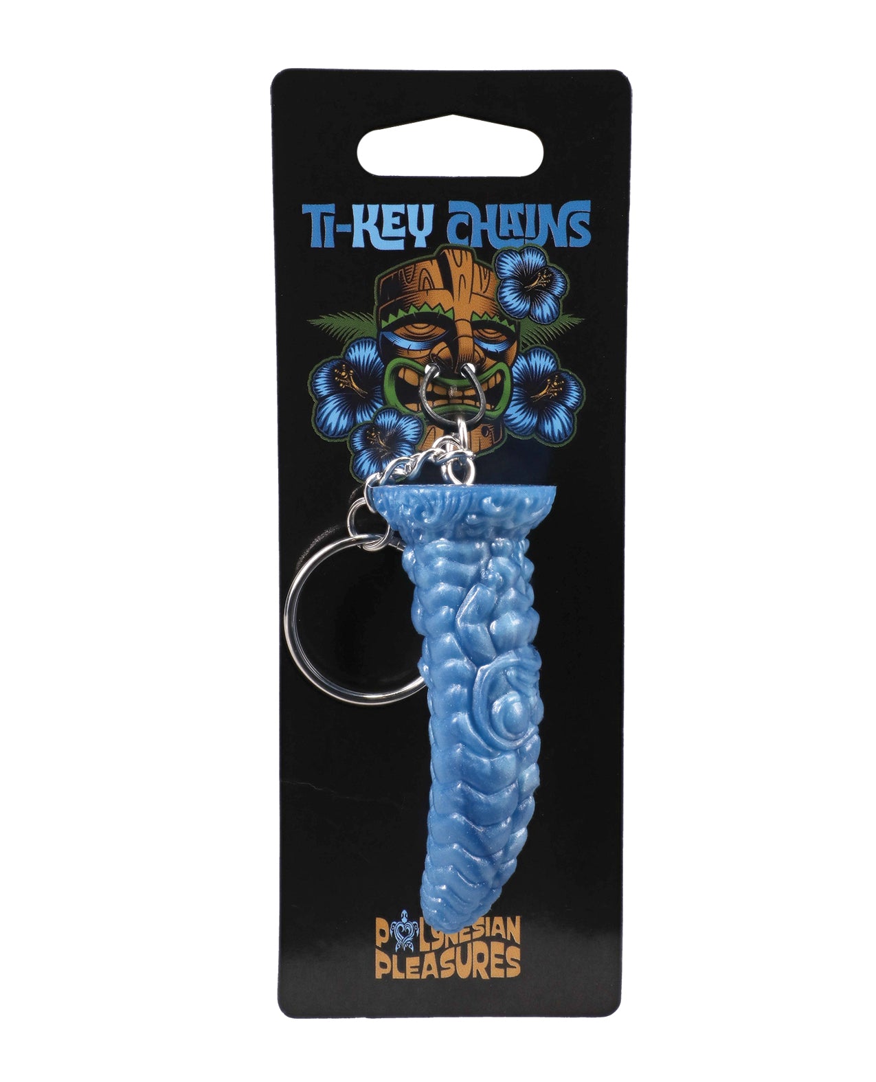 Polynesian Silicone Tiki Keychain Ocean Blue Water Idol Accessory