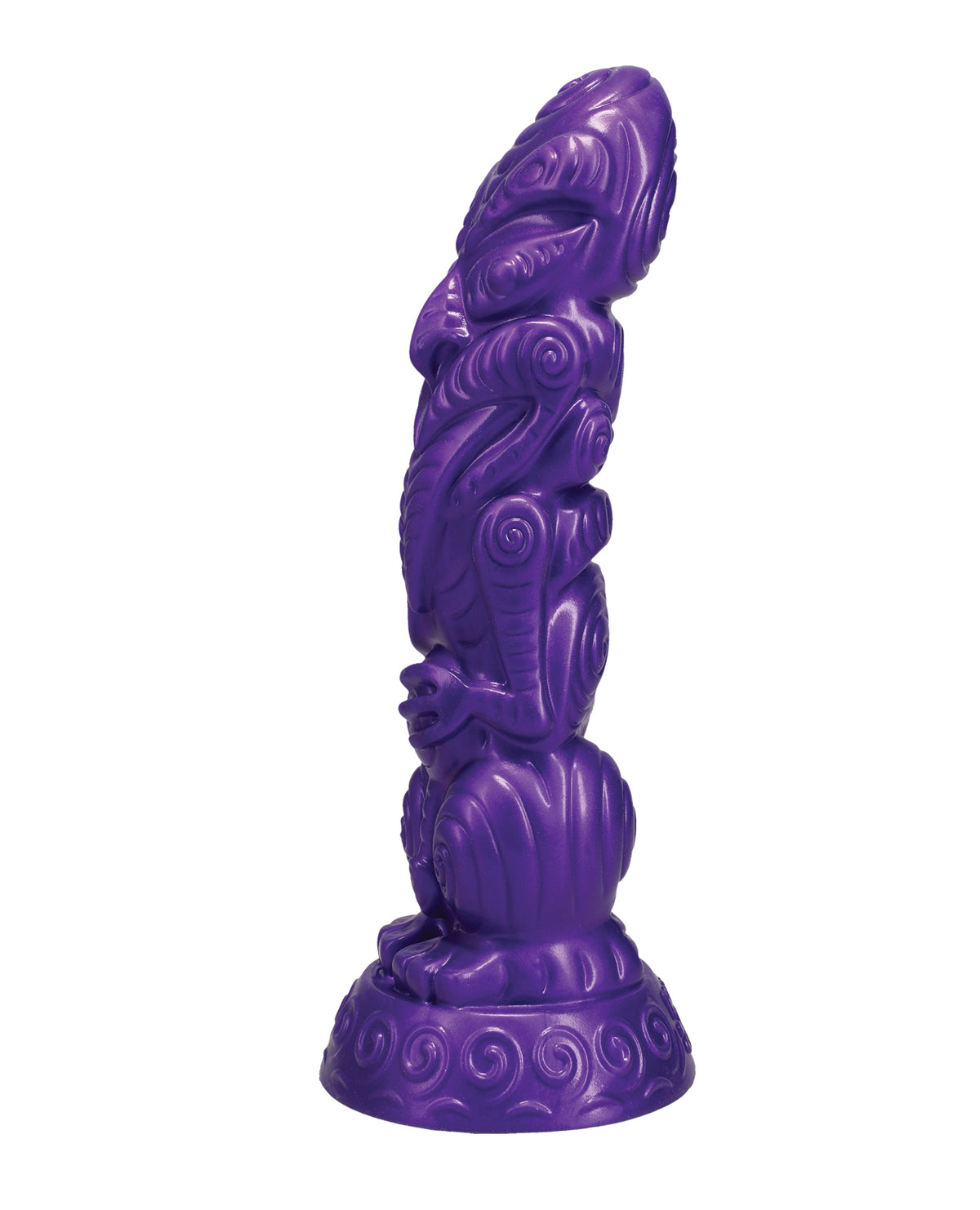 Escultura erótica de madeira do guardião espiritual polinésio Uhane Ino, roxa