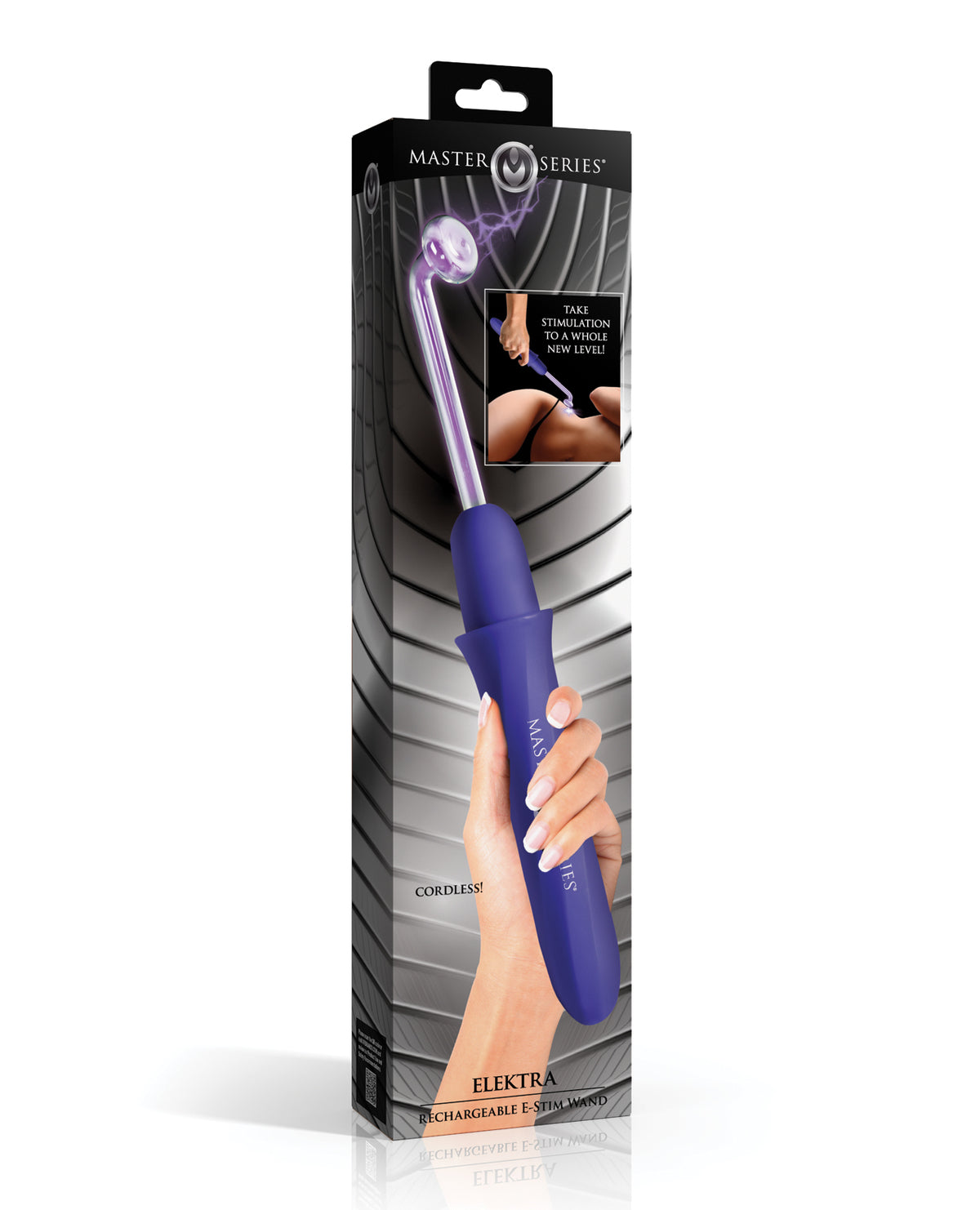 Elektra Rechargeable Purple E Stim Wand Featuring 5 Adjustable Intensity Levels