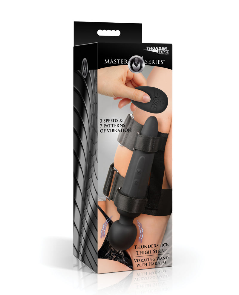Cargue la imagen en el visor de la galería, Correa para el muslo con varita vibradora Master Series para parejas, 3 velocidades
