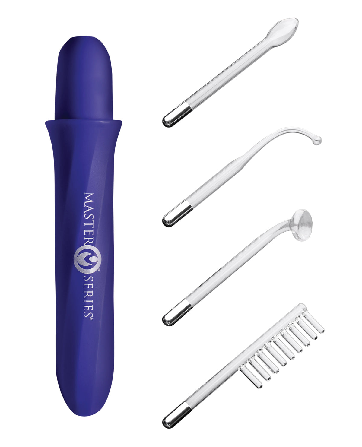 Rechargeable Purple Electric Stimulation Wand With 4 Attachments