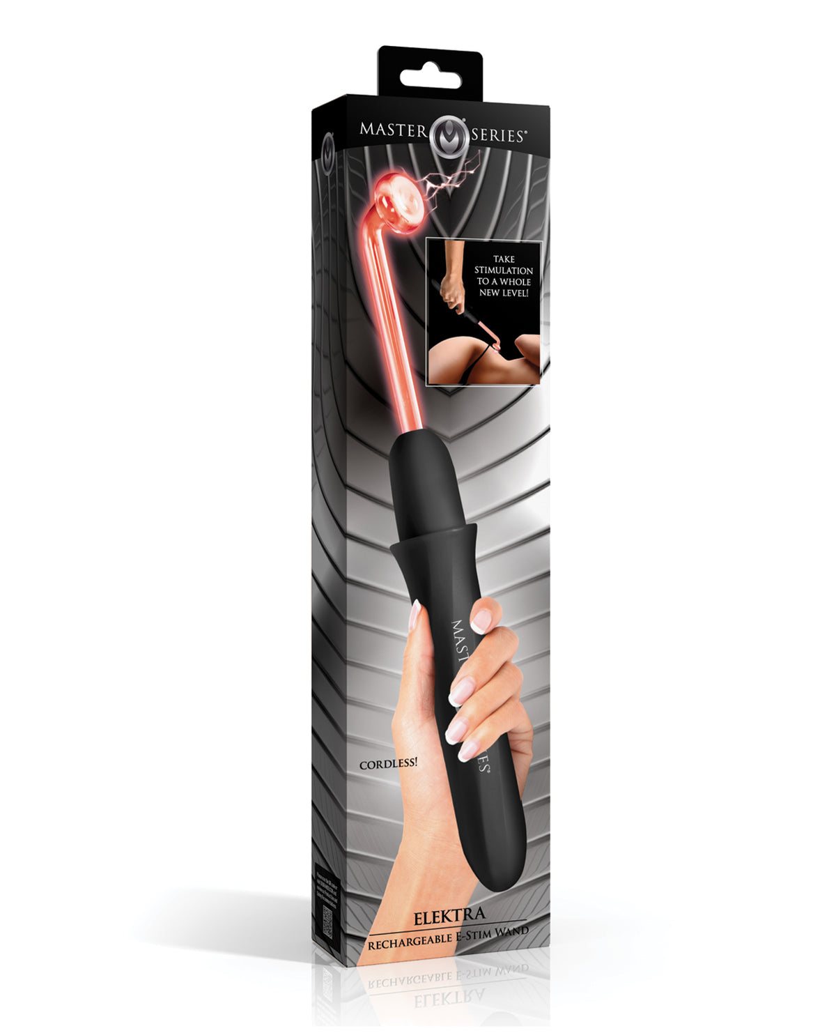 Master Series Elektra Rechargeable Electric Stimulation Wand Black