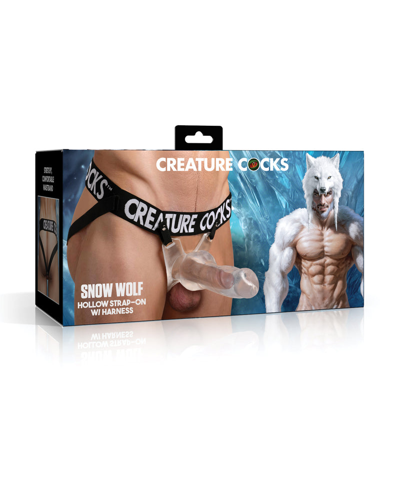Load image into Gallery viewer, Creature Cocks Snow Wolf Hollow Strap On With Comfort Harness
