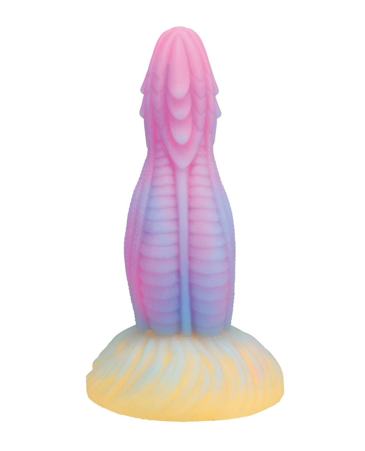 Godemichet en silicone Vac U Lock compatible avec écailles texturées, motif dragon multicolore