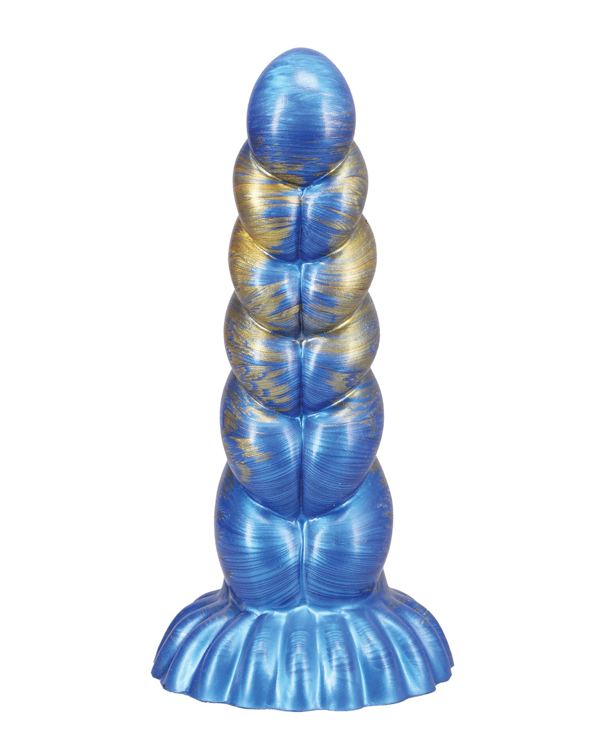 Vac Ulock Outer Rim Silikon-Butt-Plug, blau-goldene Fantasy