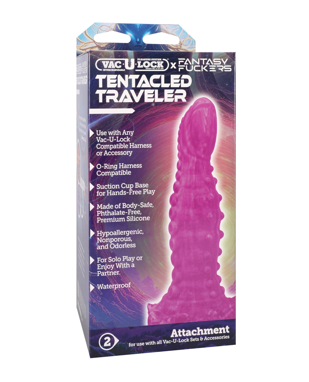 Dildo din silicon roz cu tentacule, Vac U Lock Fantasy Fuckers