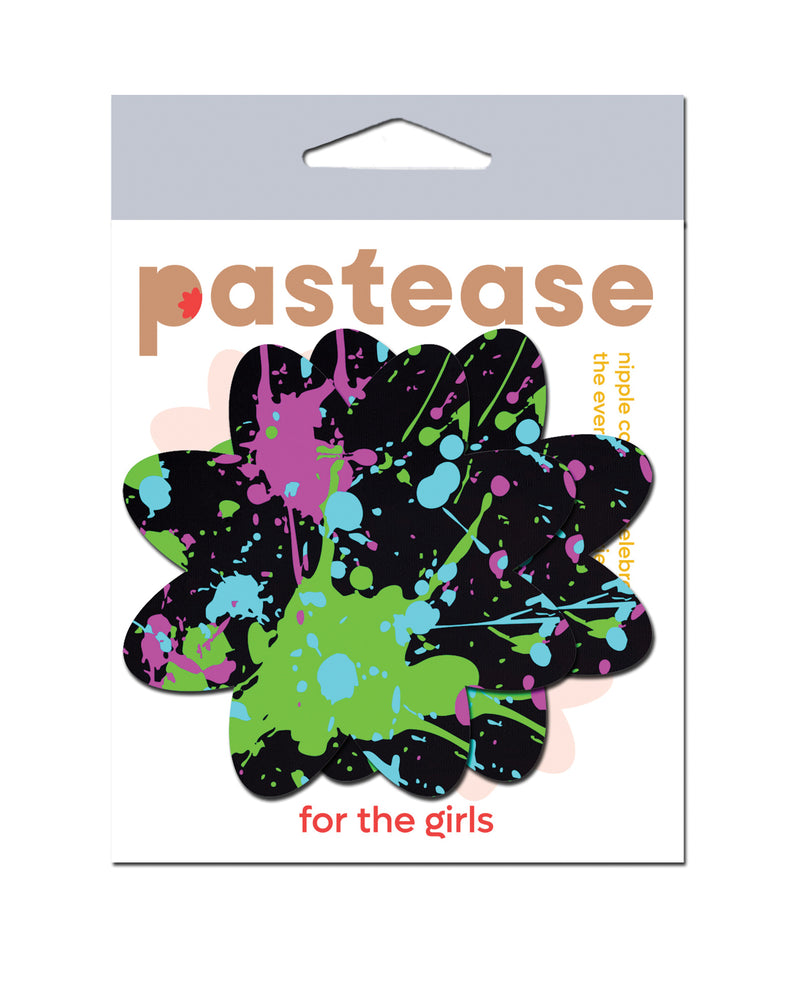 Load image into Gallery viewer, Pastease Neon Paint Splatter Breast Pasties Multi Color One Size
