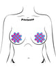 Load image into Gallery viewer, Pastease Neon Checkered Pink Blue Petal Breast Pasties Retro Festival
