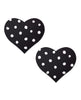 Cargue la imagen en el visor de la galería, Pezoneras Pastease negras en forma de corazón con lunares blancos, de inspiración vintage
