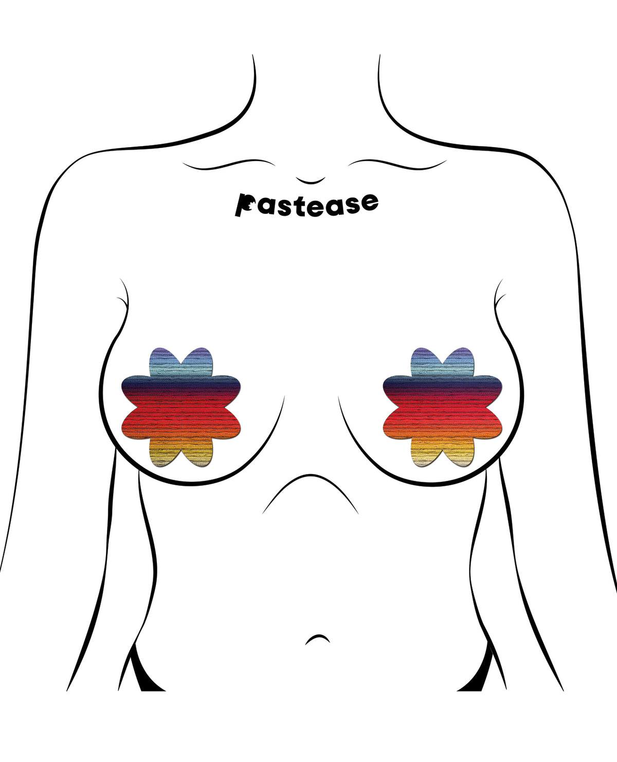 Retro Sunset Petal Breast Pasties Multicolor Adhesive Body Accessories
