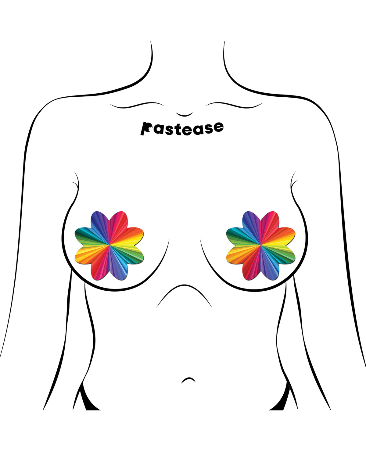 Samoprzylepne osłonki na sutki Pastease Rainbow Kaleidoscope Petal