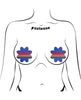 Load image into Gallery viewer, Vibrant Retro Striped Blue Petal Breast Pasties One Size
