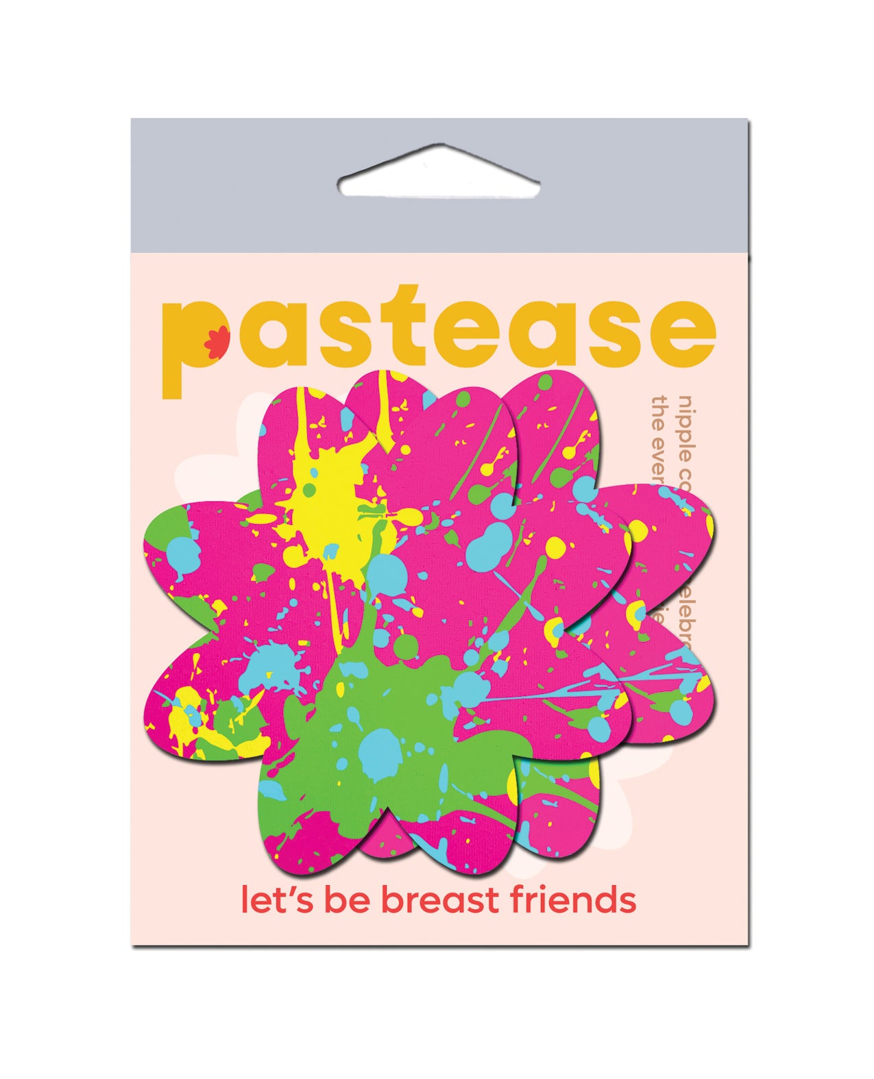 Pastease Neon Pink Graffiti Paint Splatter Petal Breast Pasties One Size